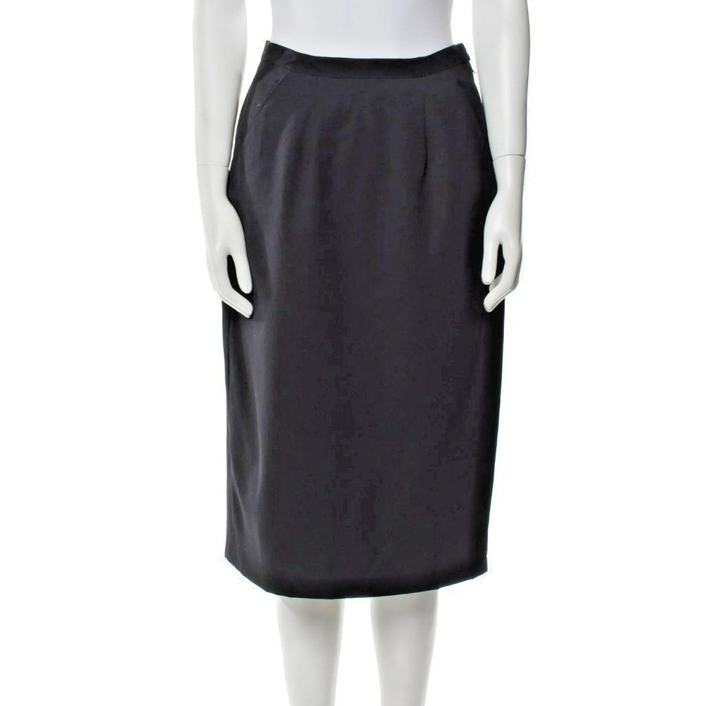 Giorgio Armani Black Tailored Midi Skirt Italian Size 42